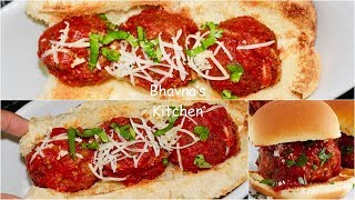 Vegetarian Meatballs Sliders Video Recipe | Meatballs Sub Sandwich Bhavna's Kitchen screenshot 1