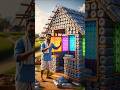 गजब दिमाग | किसान ने पुरानी बोतलों से बना दिया पूरा घर 😱 | Amazing Plastic Bottle House #Shorts
