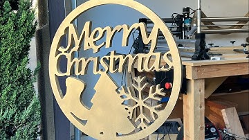 Merry Christmas sign made with MDF using the @OnefinityCNC and @vectric.
