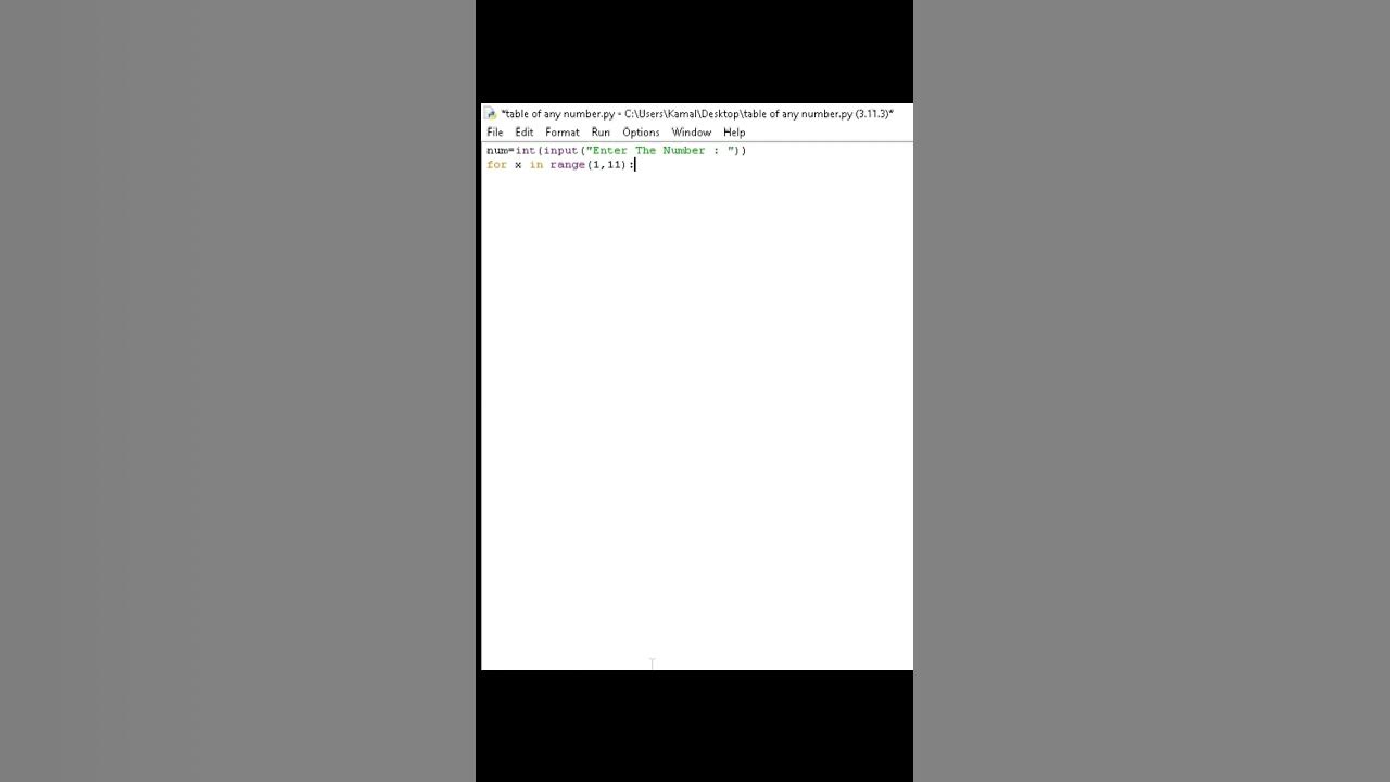 How to print table of any number in python youtube