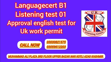 "LanguageCert B1 Listening Test 1: Full Test with Answers" || For UK WorkPermit visa