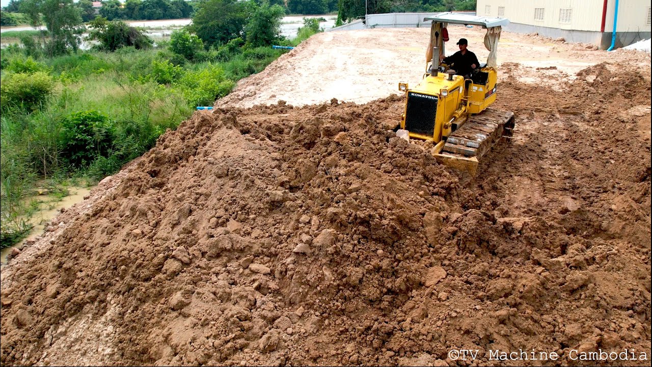 Interesting Experience Operating Of Machinery Bulldozer Pushing ...