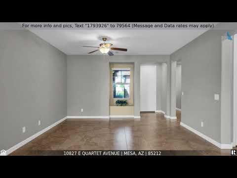10827 E QUARTET Avenue, Mesa, AZ home video tour