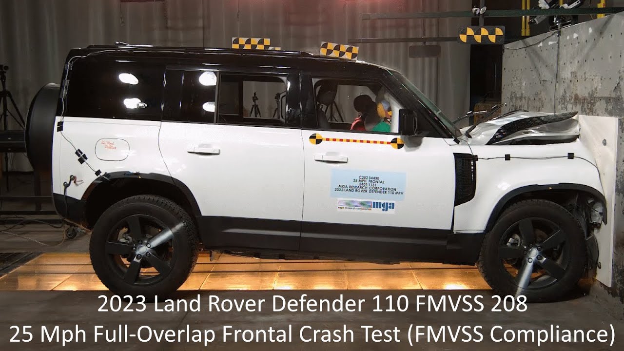 Defender Crash 2020-2025 Land Rover Defender 110 FMVSS 208 Full-Overlap Crash Test (25 ...