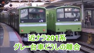 【JR西日本】大和路線201系グレー台車どうしの離合