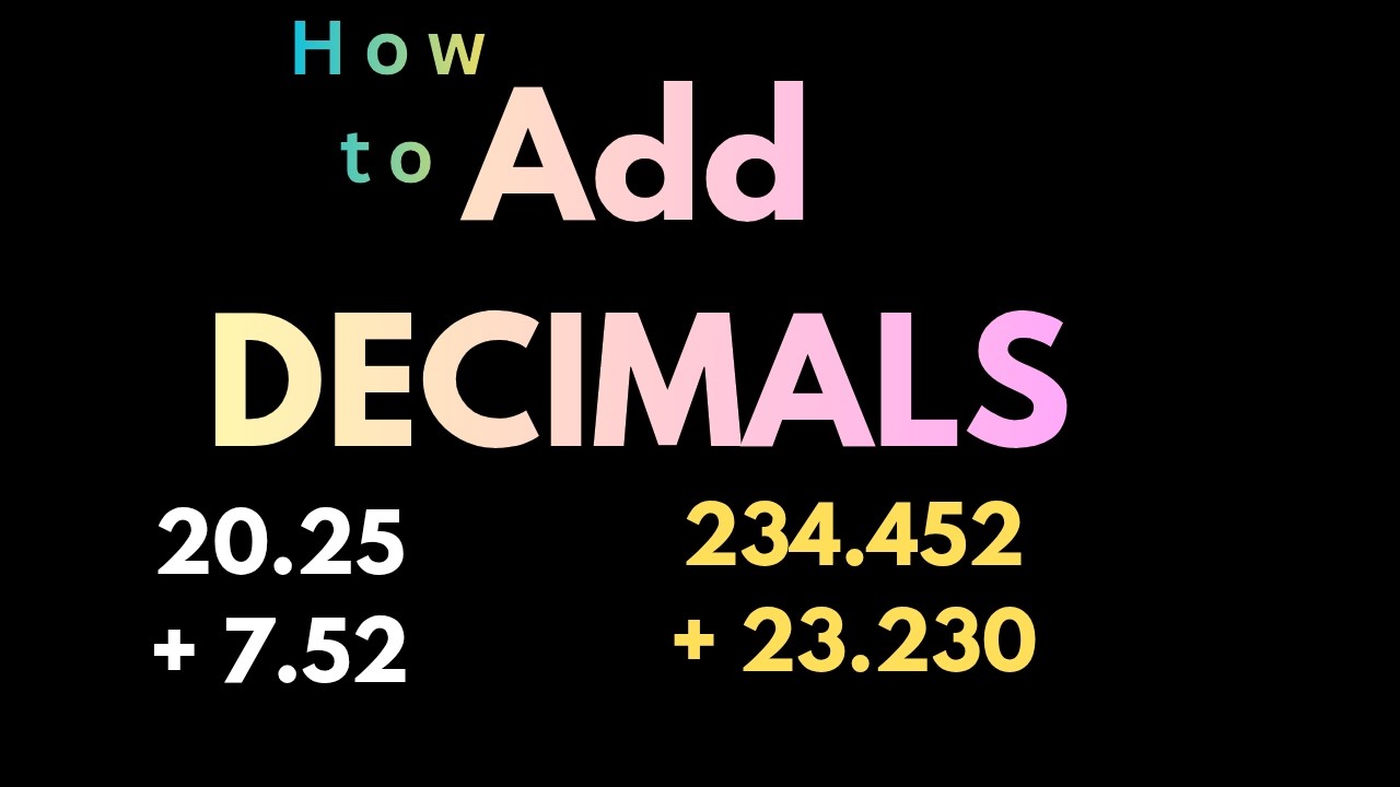 MATHEMATICS\\  Addition of decimal with  decimal\\ Adding decimal grade 5th mathematics\\
