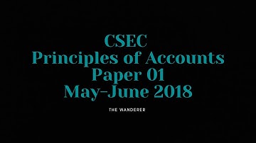 CSEC Principles of Accounts May/June 2018: Paper 01 Answers
