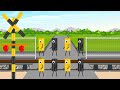 踏切カンカンアニメ Samurai Railroad Crossing Animation | Animated cartoon | Freight Train