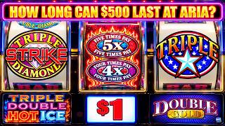 How long can $500 really last on the slots at Aria in Las Vegas? Old School 3 Reel slot play! screenshot 4