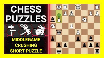 Chess Puzzles to Practice. Themes: Middlegame, Crushing, Short puzzle. Learn Chess