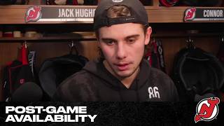 J.Hughes, Hischier, Allen, Dillon, Pesce, Keefe talk about Hellebuyck and beating the Kings