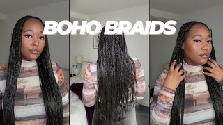 BOHO INSPIRED BRAIDS USING SYNTHETIC BRAIDING HAIR