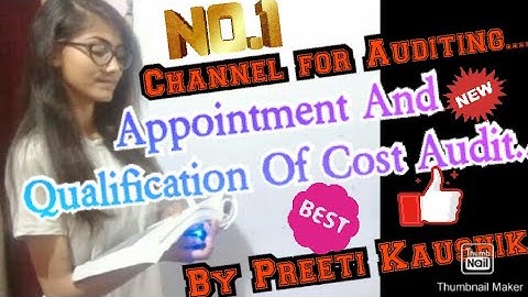 Auditing (Part 38) for (CA/CS/NET/JRF) Appointment and Qualification of Cost Audit...