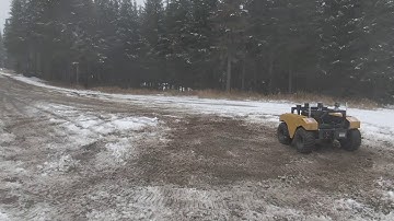The Warthog robot performing skids in a forest
