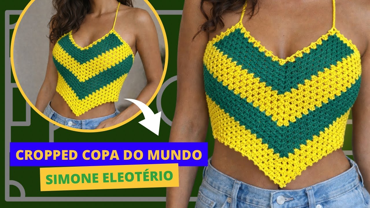 Aprenda a Fazer Cropped de Crochê do Brasil 💚💛 | Cropped Copa do Mundo 2026