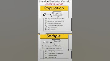 Formula for Standard Deviation for discrete Series Data - Population VS Sample #standarddeviation