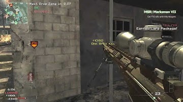 5 man kill feed with the MSR on drop zone: MW3