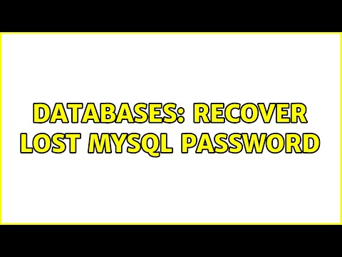 Databases: Recover lost