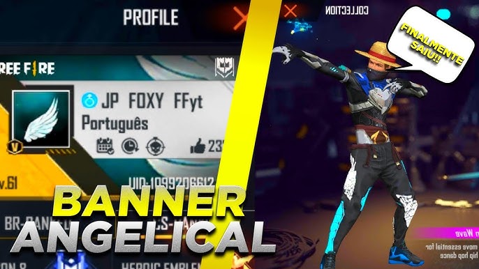 TEXTURA DO BANNER ANGELICAL COM VERIFICADO DE INFLUENCIADOR + CALÇA  ANGELICAL EM 4K FREE FIRE 