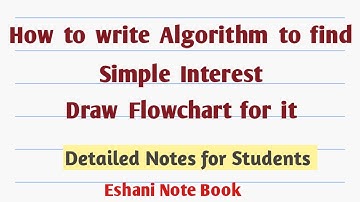 How to write Algorithm to find Simple Interest. Draw Flowchart for it.