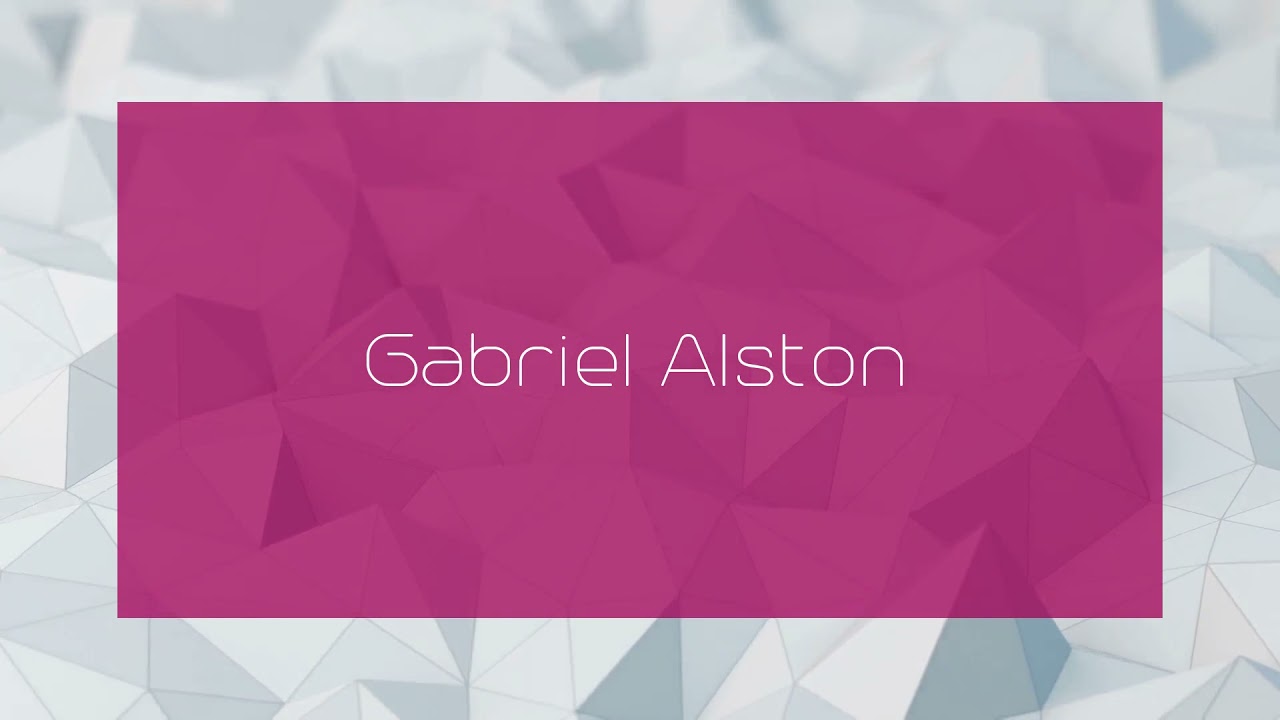 Gabriel Alston - appearance