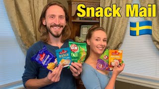 American Couple Tries Swedish Crisps and Dips! | Snack Mail