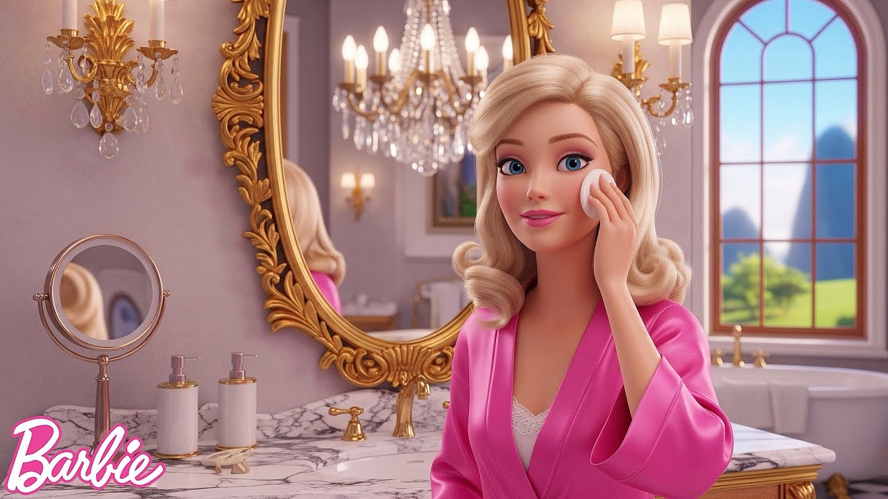 Barbie’s Magical Evening🌙✨ Bubble Bath, Pet Dog, Teddy Bear Cuddles, Cooking 💖 Bedtime Story 🎀 Song