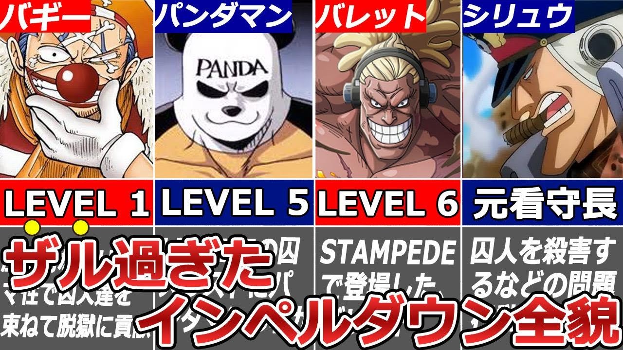 ワンピース ロジャー越え インペルダウンの階層別囚人まとめ ゆっくり解説 Youtube