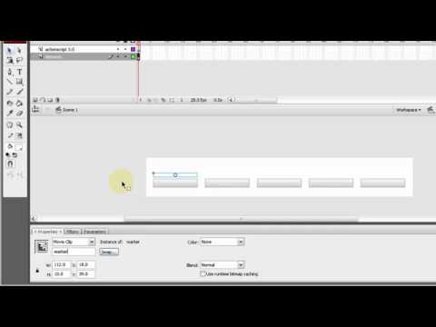 Flash Menu Button Marker Animation Tween Class ActionScript 3.0 Tutorial For Beginners