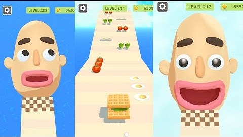 Sandwich runner all levels game mobile walkthrough, gameplay sandwich runner android game (209-210)