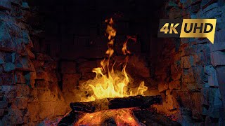 Fireplace Burning for Relaxation, Sleep, or Study | Beautiful  Fireplace 4K 3 Hours & Crackling Fire