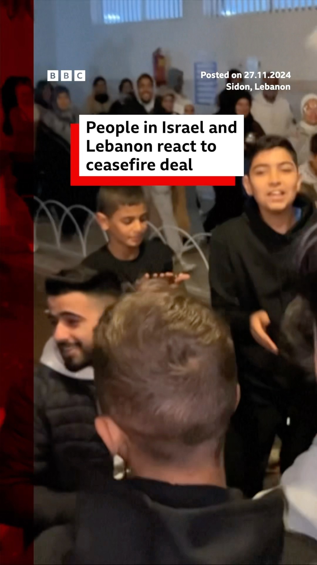 People in Israel and Lebanon react to ceasefire deal. #Israel #Lebanon #BBCNews
