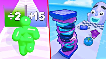 Tall Man Run VS sandwich runner | Colour Run, All level Android and iOS fun gameplay/ Walkthrough