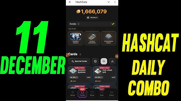 Hashcats Daily Combo 11 December | Hashcats Combo Today Card | hashcats airdrop | daily combo