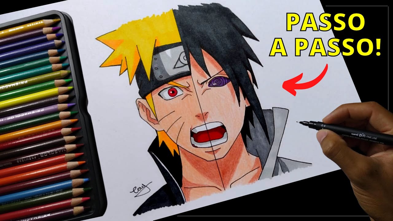 Como desenhar Naruto - Aprenda passo á passo  Naruto e sasuke desenho, Naruto  desenho, Kratos desenho