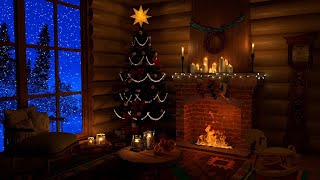 Heavenly Christmas music with crackling fireplace  cozy Christmas atmosphere