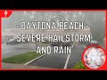 Sudden hailstorm and heavy rain hits daytona beach florida usa  march 6th 2021