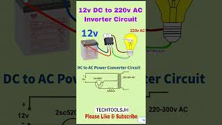 12v DC to 220v AC inverter connection circuit diagram #shots #electrical #electrician