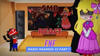 SMB React - FNF Mario Madness V2 Part 1 | FNF Mod