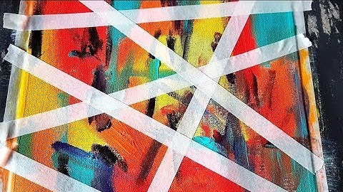 Simple and Colorful Abstract Painting / Using Acrylics and Masking tape / Demonstration