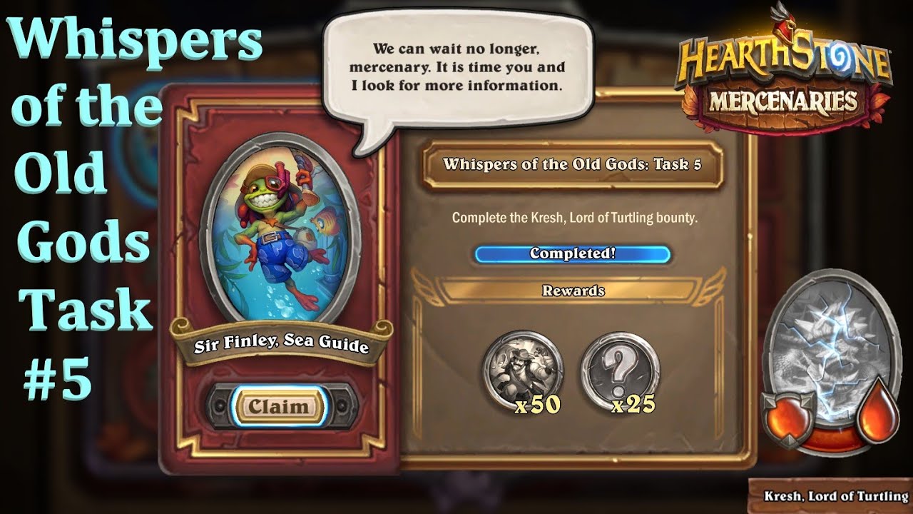 Whispers of the Old Gods: Task #5 : Kresh, Lord of Turtling Normal :  Hearthstone Mercenaries - YouTube