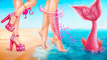 Mermaid vs Barbie in Real Life! How to Become Popular on the Desert Island!