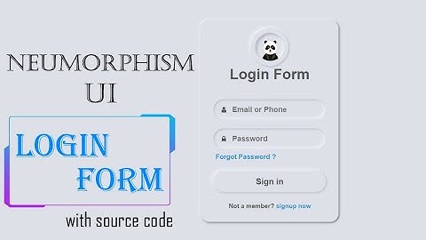 Neumorphism UI Login Form | Login Form #3