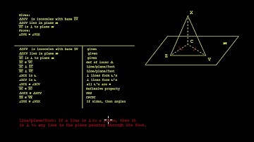 Proof 3D Isosceles and Perpendicularity