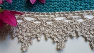 МК Красивая ажурная кружевная кайма крючком для сарафана, платья, юбки, скатерти. МК Красивая ажурная кружевная кайма крючком для сарафана, платья, юбки, скатерти.