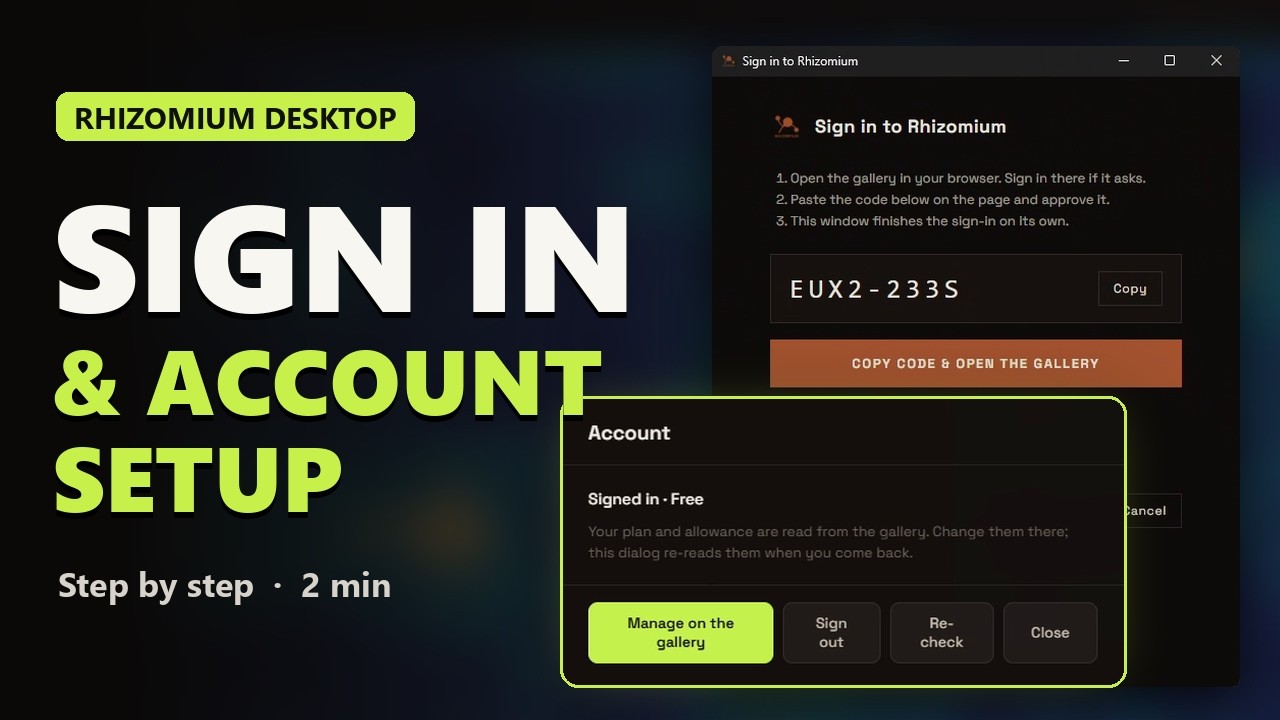 How to Sign In to Rhizomium Desktop | Account Features Tutorial - YouTube