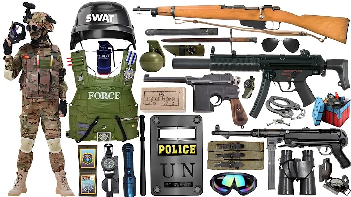 Special Forces military toy gun set unboxing, Rifle, Heavy machine gun, M4A1 rifle, submachine gun