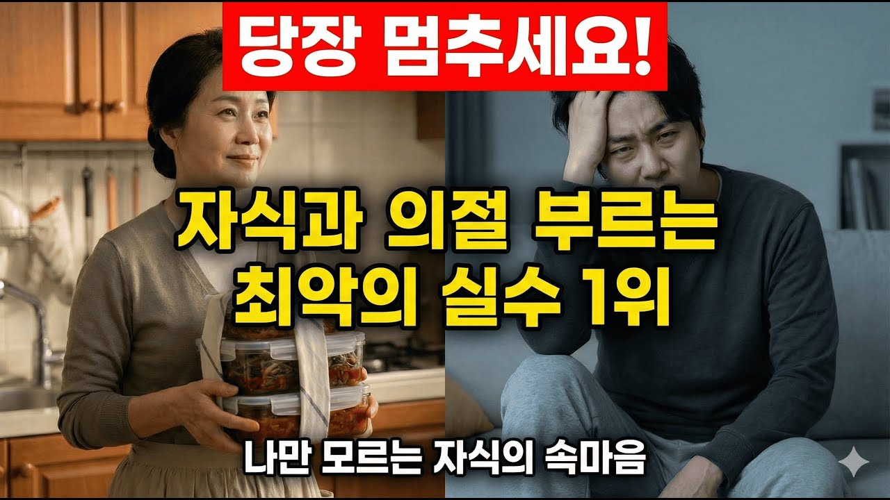 자식에게 반찬 갖다주지 마세요. 그건 사랑이 아니라 '독'입니다 