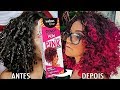 CABELO CACHEADO ROSA EM CASA