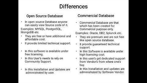Open Source DBMS vs Commercial DBMS
